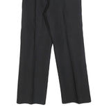 ZINGARA Womens Wool Blend Black Relaxed Straight Trousers W26 L28 Zip Formal
