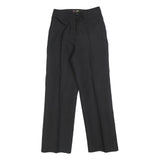 ZINGARA Womens Wool Blend Black Relaxed Straight Trousers W26 L28 Zip Formal