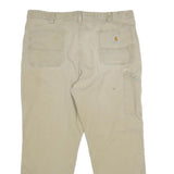 CARHARTT Mens Cotton Blend Beige Relaxed Fit Straight Trousers W42 L30 Workwear