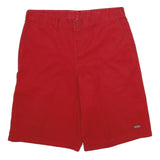 DICKIES Mens Shorts Red Casual L W34 Durable Polyester Blend Comfortable