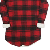 CHICOREE Womens Red & Black Check Jacket S Polyester Button Front Winter Chic