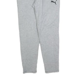 PUMA Mens Joggers Grey S W28 L30 Cotton Blend Regular Tapered Slim Fit Logo