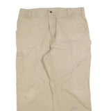 CARHARTT Mens Cotton Blend Beige Relaxed Straight Trousers W38 L28 Workwear