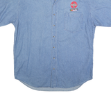 RIVERS END Mens Blue Cotton Blend Denim XL NASCAR Coca-Cola Logo Shirt