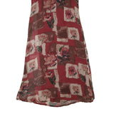 MONSOON Womens Red Brown Floral Day Polyester Blend Dress UK 14 Ruffle Neck