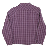 JACK WOLFSKIN Womens Purple Plaid Shirt M Polyester Blend Outdoor Casual