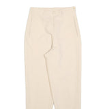 Womens Slim Cream Polyester Trousers W25 L28 Zip Closure Stylish Fit