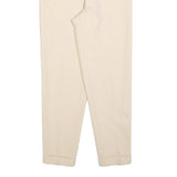 Womens Slim Cream Polyester Trousers W25 L28 Zip Closure Stylish Fit