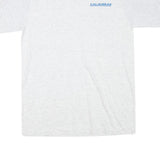 LAT Mens White & Blue Modern T-Shirt L Short Sleeve Crew Neck Cotton Blend