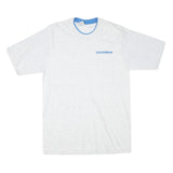 LAT Mens White & Blue Modern T-Shirt L Short Sleeve Crew Neck Cotton Blend