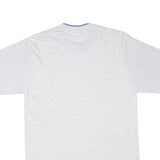 LAT Mens White & Blue Modern T-Shirt L Short Sleeve Crew Neck Cotton Blend