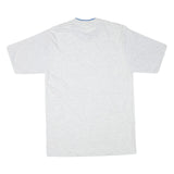 LAT Mens White & Blue Modern T-Shirt L Short Sleeve Crew Neck Cotton Blend