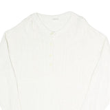 Womens White Plain Pullover Jumper V-Neck Basic Knit L Viscose Blend Soft
