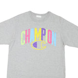 CHAMPION Mens Grey Colourblock Graphic T-Shirt L Short Sleeve Crew Neck