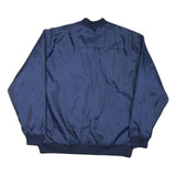 REEBOK Mens Navy Blue Bomber Jacket M Nylon Plain Sportswear Zip Closure