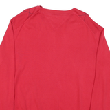 TOMMY HILFIGER Mens Red Patterned V-Neck Jumper Cotton Blend L Classic Knitwear