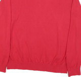 TOMMY HILFIGER Mens Red Patterned V-Neck Jumper Cotton Blend L Classic Knitwear