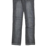 REBEL SPIRIT Womens Slim Blue Denim Jeans W26 L32 British Flag Stitching