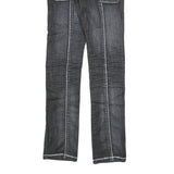 REBEL SPIRIT Womens Slim Blue Denim Jeans W26 L32 British Flag Stitching