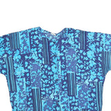 MAN GO Womens Blue Printed Blouse Short Sleeve Round Neck XL Lightweight