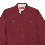 WRANGLER Mens Maroon Cotton Blend Shirt M Button Chest Pockets Classic Fit