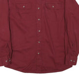 WRANGLER Mens Maroon Cotton Blend Shirt M Button Chest Pockets Classic Fit