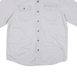 WRANGLER Mens Grey Cotton Blend Shirt L Casual Button Pocket Classic
