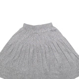 LEVI'S Womens Grey Metallic Pleated Midi Polyester Blend Skirt XS Elegant
