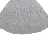 LEVI'S Womens Grey Metallic Pleated Midi Polyester Blend Skirt XS Elegant