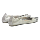 LOUIS VUITTON Womens Ballet Shoes White Silver Synthetic UK 6 Designer Flats