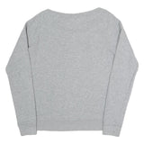 NIKE Womens Grey Sweatshirt Crew Neck S Cotton Blend Logo Print Casual Pullover