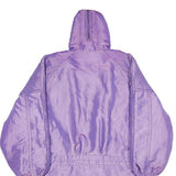 SUN SET Womens Purple Lightweight Hooded Jacket L Polyamide Blend Plain Zip
