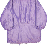 SUN SET Womens Purple Lightweight Hooded Jacket L Polyamide Blend Plain Zip