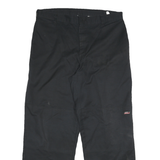 DICKIES Mens Regular Fit Black Workwear Cotton Blend Trousers W36 L32 Zip