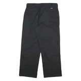 DICKIES Mens Regular Fit Black Workwear Cotton Blend Trousers W36 L32 Zip