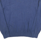 POLO RALPH LAUREN Mens Blue Cotton Blend Plain V Neck Basic Knit M Jumper