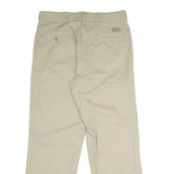 DICKIES Mens Regular Fit Beige Polyester Blend Trousers W36 L30 Workwear Zip