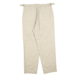 Womens Cotton Blend Beige Regular Fit Straight Leg Trousers W30 L25 Zip Closure