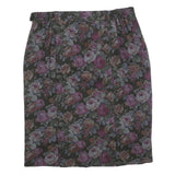 PETER HAHN Womens Purple Floral Print Straight Knee Length Woven Skirt M Elegant