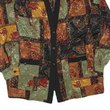 VALENTINE Womens Multi Colour Printed Oversized Long Sleeve V-Neck Top XL Button
