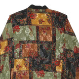 VALENTINE Womens Multi Colour Printed Oversized Long Sleeve V-Neck Top XL Button