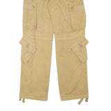 MATCHSTICK Mens Regular Fit Beige Cargo Cotton Blend Trousers W32 L32 Workwear