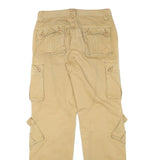 MATCHSTICK Mens Regular Fit Beige Cargo Cotton Blend Trousers W32 L32 Workwear