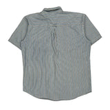 Dickies Striped Short Sleeve Shirt - Large White Cotton