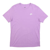 NIKE Mens Purple Logo Graphic T-Shirt M Short Sleeve Crew Neck Cotton