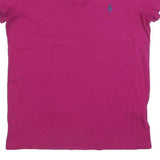 POLO RALPH LAUREN Womens Pink V-Neck Short Sleeve T-Shirt S Cotton Blend