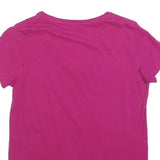 POLO RALPH LAUREN Womens Pink V-Neck Short Sleeve T-Shirt S Cotton Blend