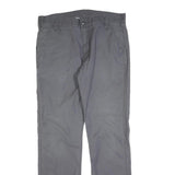 CARHARTT Mens Relaxed Grey Cotton Blend Zip Trousers W38 L36 Casual Workwear
