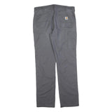 CARHARTT Mens Relaxed Grey Cotton Blend Zip Trousers W38 L36 Casual Workwear