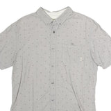 VANS Mens Grey & Black Shirt L Cotton Button Collar Casual Summer Shirt